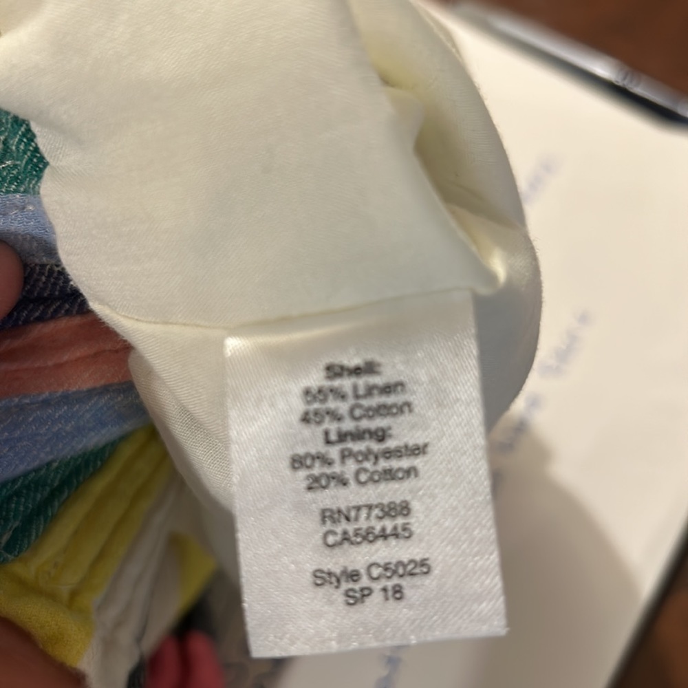 J. Crew Rainbow Stripe City Mini Sidewalk Linen Blend Skirt Size 8 - Picture 9 of 9